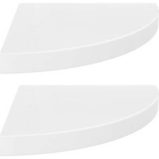 Hjørnehylder 25X25X3,8 Cm Mdf Hvid Højglans - 2 / 1 / 35 x 35 x 3.8 cm