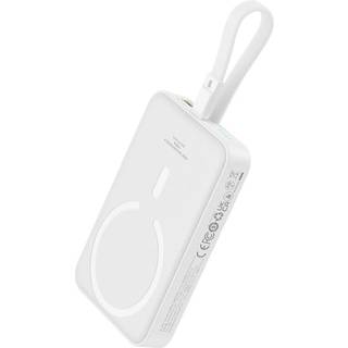 Baseus Magnetisk Qi Powerbank 20W m. USB-C Kabel Lightning Kabel - 10.000 mAh - MagSafe Kompatibel - Hvid