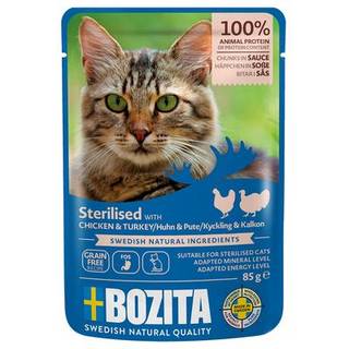 Bozita Feline Steriliseret Kylling & Kalkun i sauce 12x85 g