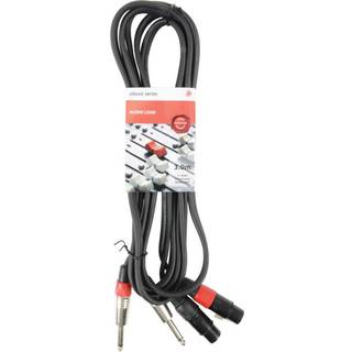 2 x XLR hun til 2 x Jack mono kabel - 3 m