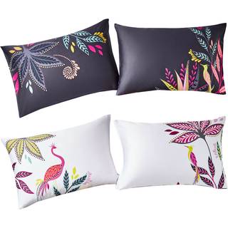 Sara Miller Sara Miller Midnight Set Of 2 Botanic Paradise 100% Cotton Pillowcases
