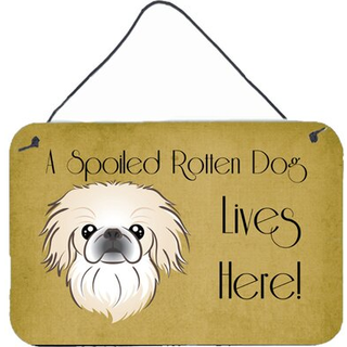 """" Caroline's Treasures BB1469DS812 Pekingese forkælet hundeliv her væg eller dør hængende tryk 8 x 12 """" ""multicolor"" ""