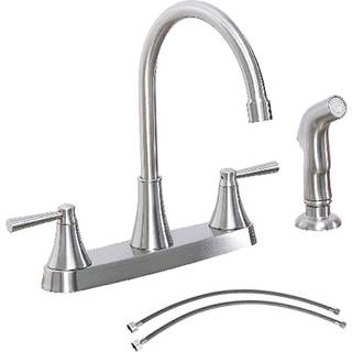 Vsunhoo k?kkenhane med spr?jteb?rstet nikkel rustfrit st?l 3-huller RV-v?rkt?j Touch Kitchen Faucet With Side Sprayer TDLKF29L