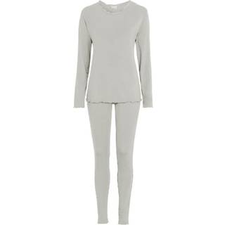Damella Bamboo Plain Long Pyjamas Set - Grey - X-Large