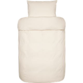 Vævet krepp sengetøj 140x220 cm - Beige sengesæt i 100% blød bomuld - Bæk og bølge sengelinned - Ara - Høie Of Scandinavia