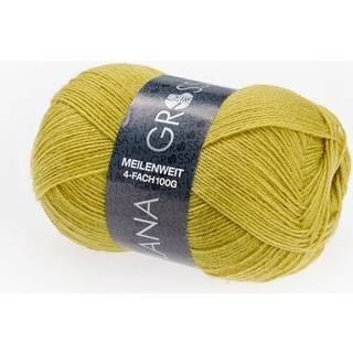 Strømpegarn / Sokkegarn Lana Grossa Meilenweit 100 g UNI - Uld og Polyamid Sennepgul 1370