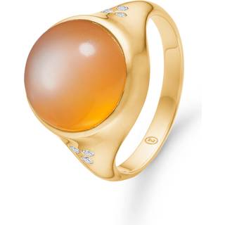Mads Z Pantheon ørestikker i 14 kt. guld med brillant og peach månesten