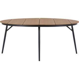 Rundt havebord teak/sort Ø178 cm