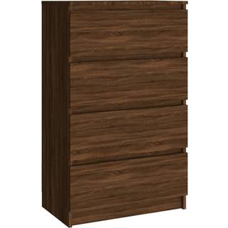 kommode 60x35x98,5 cm konstrueret træ brun egetræsfarve