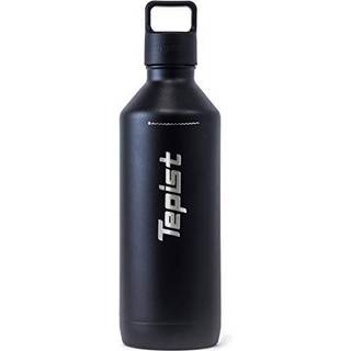 Tepist Thirtyo 30 oz rustfrit st?l flaske kompatibel med SodaStream -maskiner | Pulver coated sort | Vakuum forseglet | Dobbeltv?gget | L?kagefas