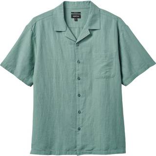 Brixton Bunker Linen Blend Kortærmet Skjorte Grøn - M