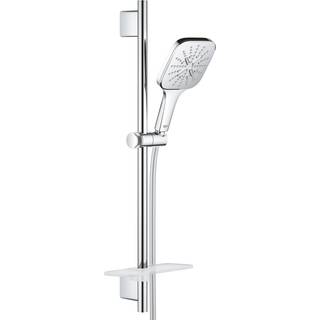 GROHE RSH SmAct CUBE brs sæt 3 sprays, Br.st. 600 mm, m. vægholdere, Silverflex br.slang