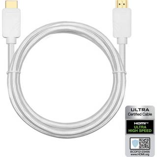 NÖRDIC Certified Cables 1.5m HDMI 2.1 Ultra High Speed 8K 60Hz 4K 120Hz 48Gbps Dynamisk HDR Earc Game Mode VRR Dolby atmos nylon Flettet Forgyldt