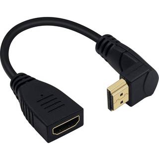 NÖRDIC vinklet HDMI-adapter 4K30Hz UHD han til hun 20cm sort