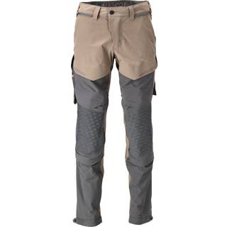 MASCOT CUSTOMIZED arbejdsbukser med knælommer, mørk sand/stengrå - 82C60