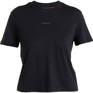 Icebreaker Women's Merino 150 Tech Lite III S/S Crop Tee Merino-shirt Damer størrelse M farve sort
