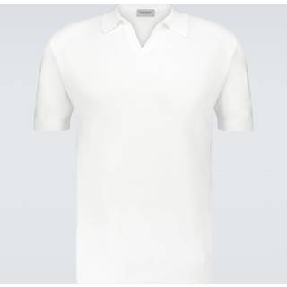 John Smedley Noah knitted cotton polo shirt - white - EU 52