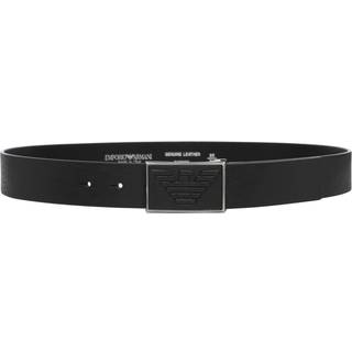 Leather Logo Belt - Black - 90 cm