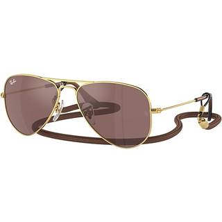 Ray - Ban Børn RJ9506S JUNIOR AVIATOR 223/6G Solbriller Metal Guld Brun Pilot Spejlet Spejl