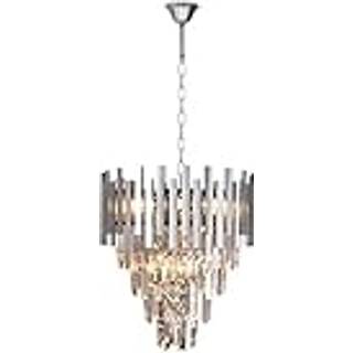 Hængelampe Aspen metal kromfarvede glaskrystaller højde 50 cm
