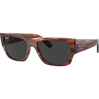 Ray-Ban RB0947SF Carlos Asian Fit Polarized 954/48 56 Solbriller Mænd Tortoiseshell - Striped Tortoise - 56mm