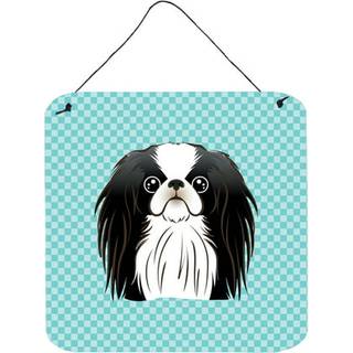 """" Caroline's Treasures Checkerboard Blue Japanese Chin Wall eller Door Hanging Prints 6 X 6 """" """" """"