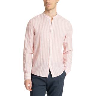 MK Striped Linen Blend Shirt - Pink - Michael Kors - XS