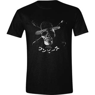One Piece Live Action T-Shirt Greyscale Skull Size S