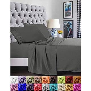 Elegant komfort 1500 Premier Luxury Hotel Quality Super Soft Wrinkle Free and Fade Resistant 4-Piece Bed Sheet Set Queen Gray