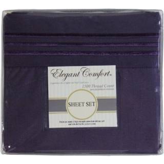 Elegant komfort 1500 Premier Rynke Resistant Sheet Set Cal King Size Purple Purple