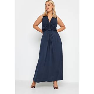 Yours Curve Yours Curve Blue Knot Front Maxi Dress