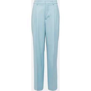 Ami Paris High-rise wide-leg wool pants - blue - XXS