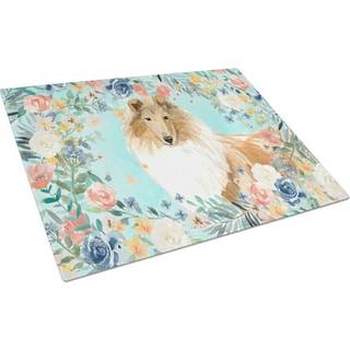 Caroline's Treasures CK3414LCB Collie Glass Cutting Board Stor dekorativt tempereret glas køkkenskæring og serveringsplade stor størrelse hakkend