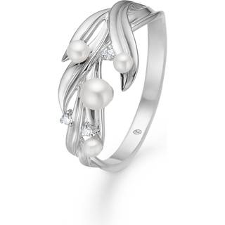 Mads Z Morning Dew sølv ring med hvid safir og perle