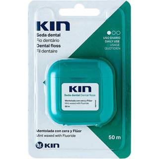 Tandtråd uden pfas KIN Floss Mint Waxed + Fluor 50 mtr.