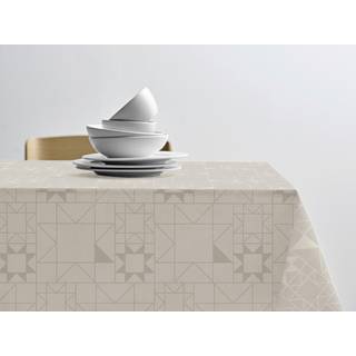 Star Damask Juledug fra Södahl - Beige farve - 100% Bomuld