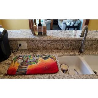 """" Caroline's Treasures Sunset på Coconut Tree Dish Drying Mat 14 """" """" X 21 """" """" """"