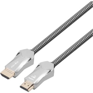 NORDIC CERTIFICEREDE KABLER 3m Ultra High Speed HDMI 2.1 8K 60Hz 4K 120Hz 48Gbps Dynamic HDR eARC VRR Nylon flettet kabel forgyldt