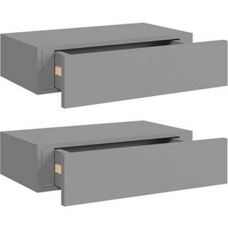 Væghylder Med Skuffer 40X23,5X10 Cm Mdf Grå - 2 / 1 / 40 x 23.5 x 10 cm