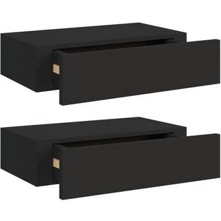 Væghylder Med Skuffer 40X23,5X10 Cm Mdf Sort - 2 / 1 / 40 x 23.5 x 10 cm