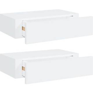 Væghylder Med Skuffer 40X23,5X10 Cm Mdf Hvid - 2 / 1 / 40 x 23.5 x 10 cm