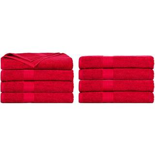 Rigelig indretning h?ndkl?der bulk 18 x 28 tommer 600 GSM 100% bomuld bl?d absorbent - 8 stk - r?d