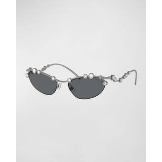 Swarovski Kvinde SK7016 400987 Solbriller Metal Grå Grå Rund Normal