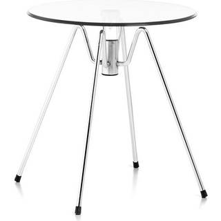 Lounge glasbord Ø50cm højde 54,5cm med krom stel