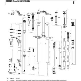 ROCKSHOX Seal head kit, rebound dæmper For Boxxer Team/WC Akselbolt og ekstern justeringsknap