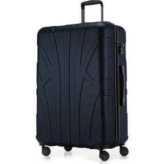Suitline - Großer Reisekoffer mit Erweiterung, Trolley Hartschale matt, 4 Rollen, ABS, TSA, Dunkelblau