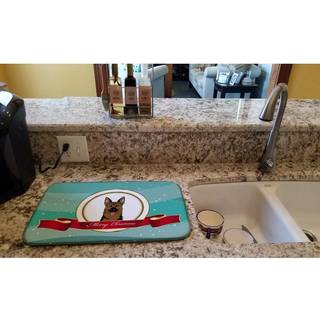 """" Caroline's Treasures German Shepherd Merry Christmas Dish Drying Mat 14 """" """" X 21 """" """" """"