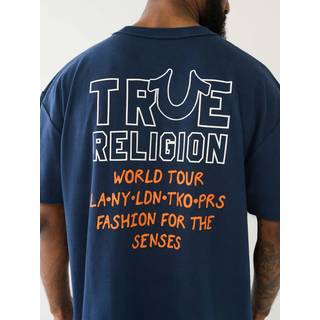 True Religion World Tour T Shirt Blue
