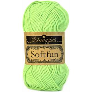 Scheepjes Softfun 2516 Apple Indhold: 60% Bomuld / 40% Akryl Vægt/længde: 50 gram = ca. 140 meter Anbefalede pinde: 3.50-4.00 mm Strikkefasthed: 10 cm = 21 x 30 m Maskinvask / Skåneprogram max 30°C.