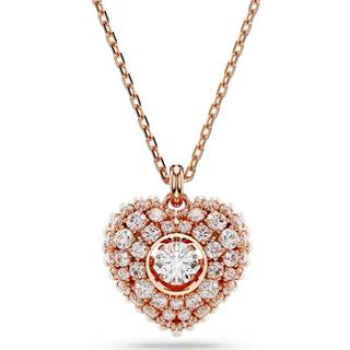 Idyllia Anhänger, Kristallperle, Herz, Weiß, Roségold-Legierungsschicht